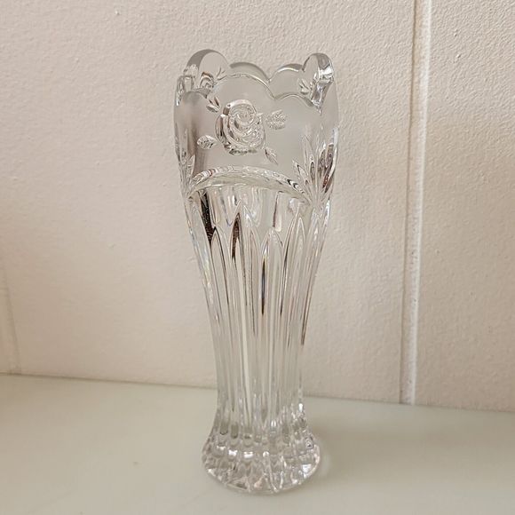 Vintage Oneida Crytal Southern Garden Flower Bud Vase 7x2.2inch 1992 Germany - Picture 8 of 11